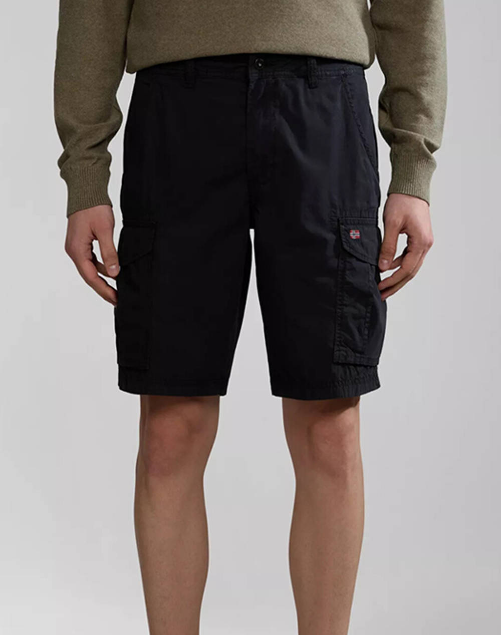 Napapijri Noto 2.0 Men Clothes Shorts/Bermudas Cargo Black Cotton Np0A4Hoq Np041 Male Cargo Black