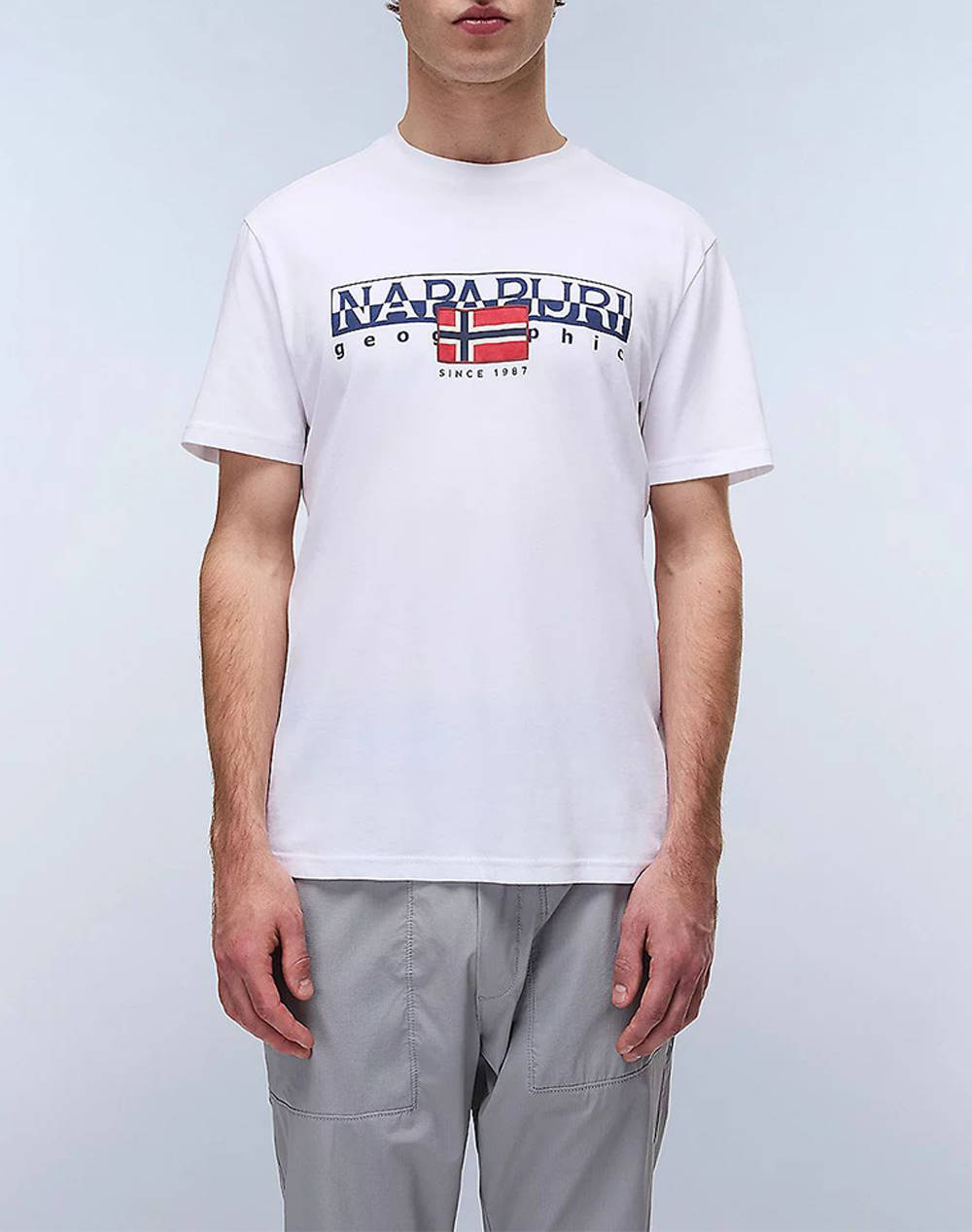 Napapijri S Aylmer Men Clothes T Shirts & Sweatshirts T Shirts White Cotton Np0A4Hto Np002 Male T-Shirts