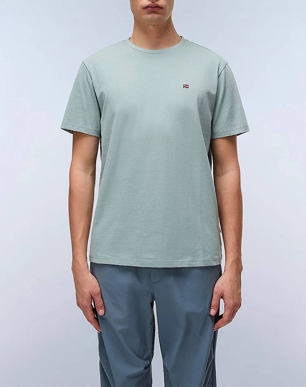 I Am A Salt Of Napapijri Men Clothes T Shirts & Sweatshirts T Shirts Mintgreen Cotton Np0A4H8D Npg1X Male T-Shirts Green