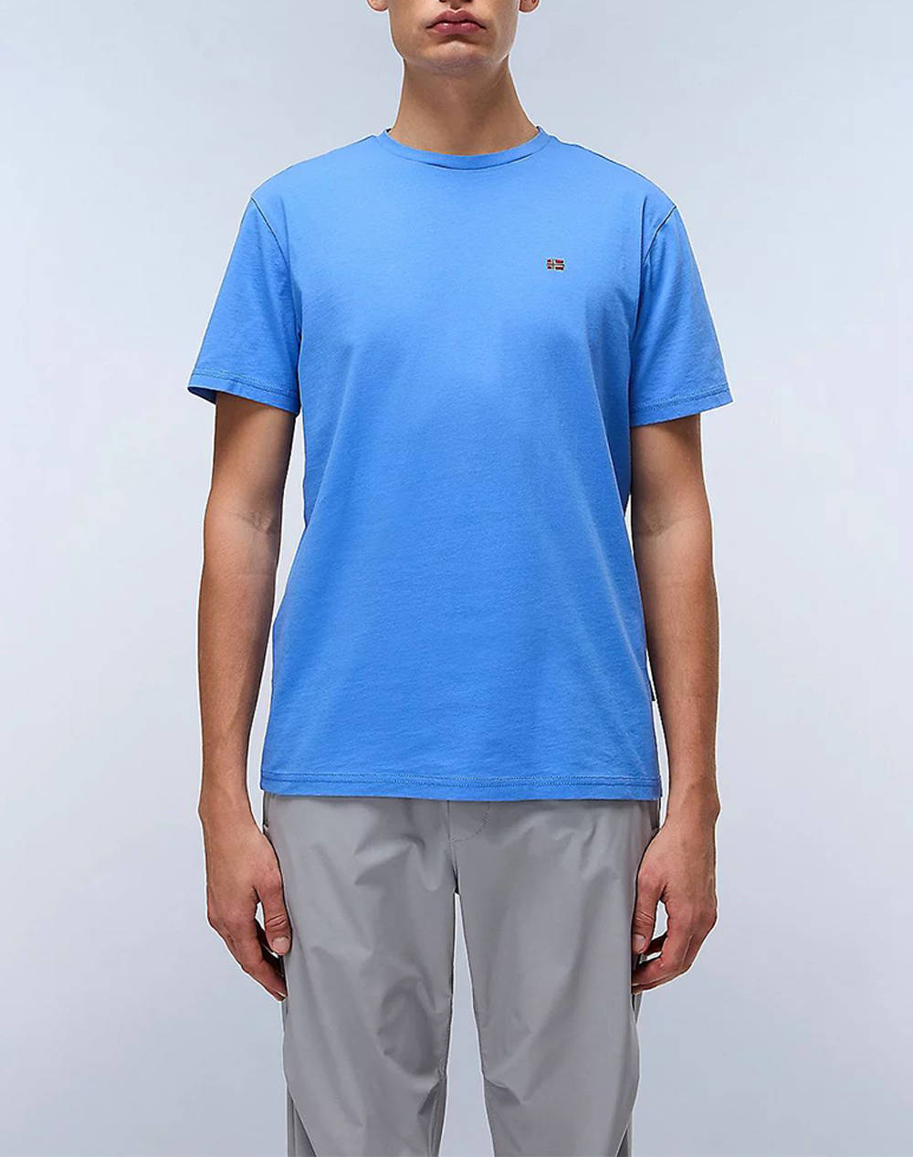 I Am A Salt Of Napapijri Men Clothes T Shirts & Sweatshirts T Shirts Skyblue Cotton Np0A4H8D Npb2V Male T-Shirts Blue