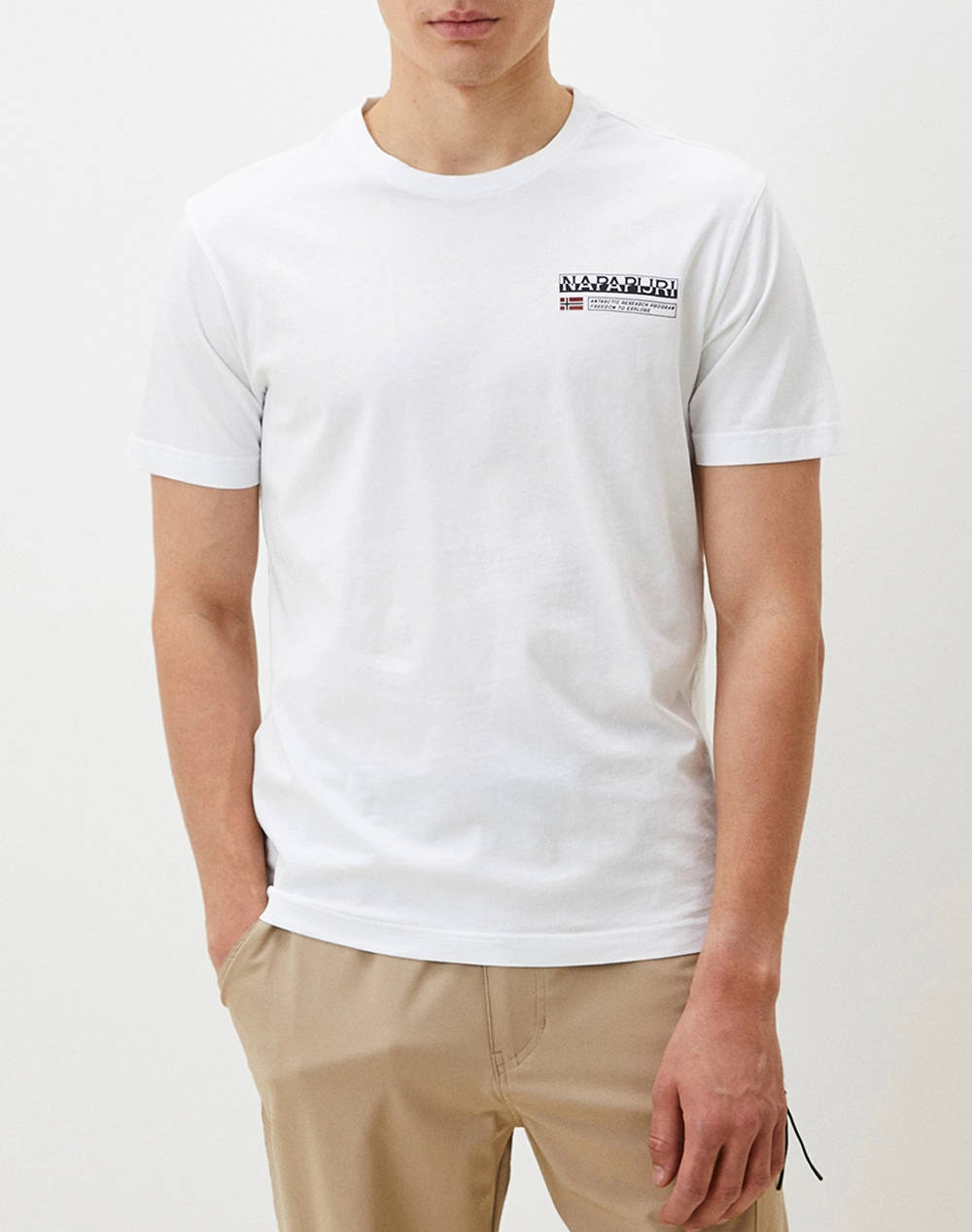 Napapijri S Kasba Men Clothes T Shirts & Sweatshirts T Shirts White Cotton Np0A4Hqq Np002 Male T-Shirts