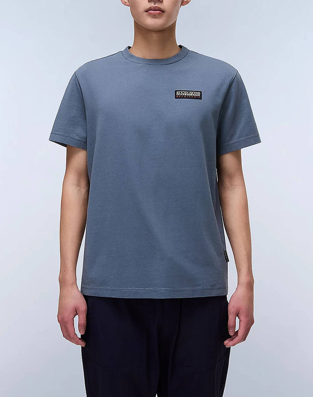 Napapijri S Iaato Men Clothes T Shirts & Sweatshirts T Shirts Steelblue Cotton Np0A4Hfz Npg1Y Male T-Shirts Blue