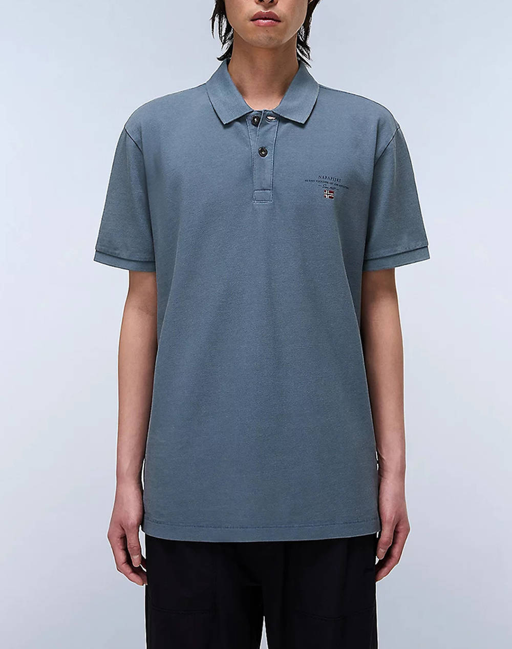 Napapijri Elbas Ss 4 Men Clothes T Shirts & Sweatshirts Polo Gray Cotton Np0A4Gdl Npg1Y Male Polo