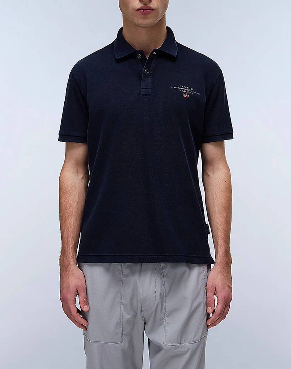 Napapijri Elbas Ss 4 Men Clothes T Shirts & Sweatshirts Polo Navyblue Cotton Np0A4Gdl Np176 Male Polo Blue