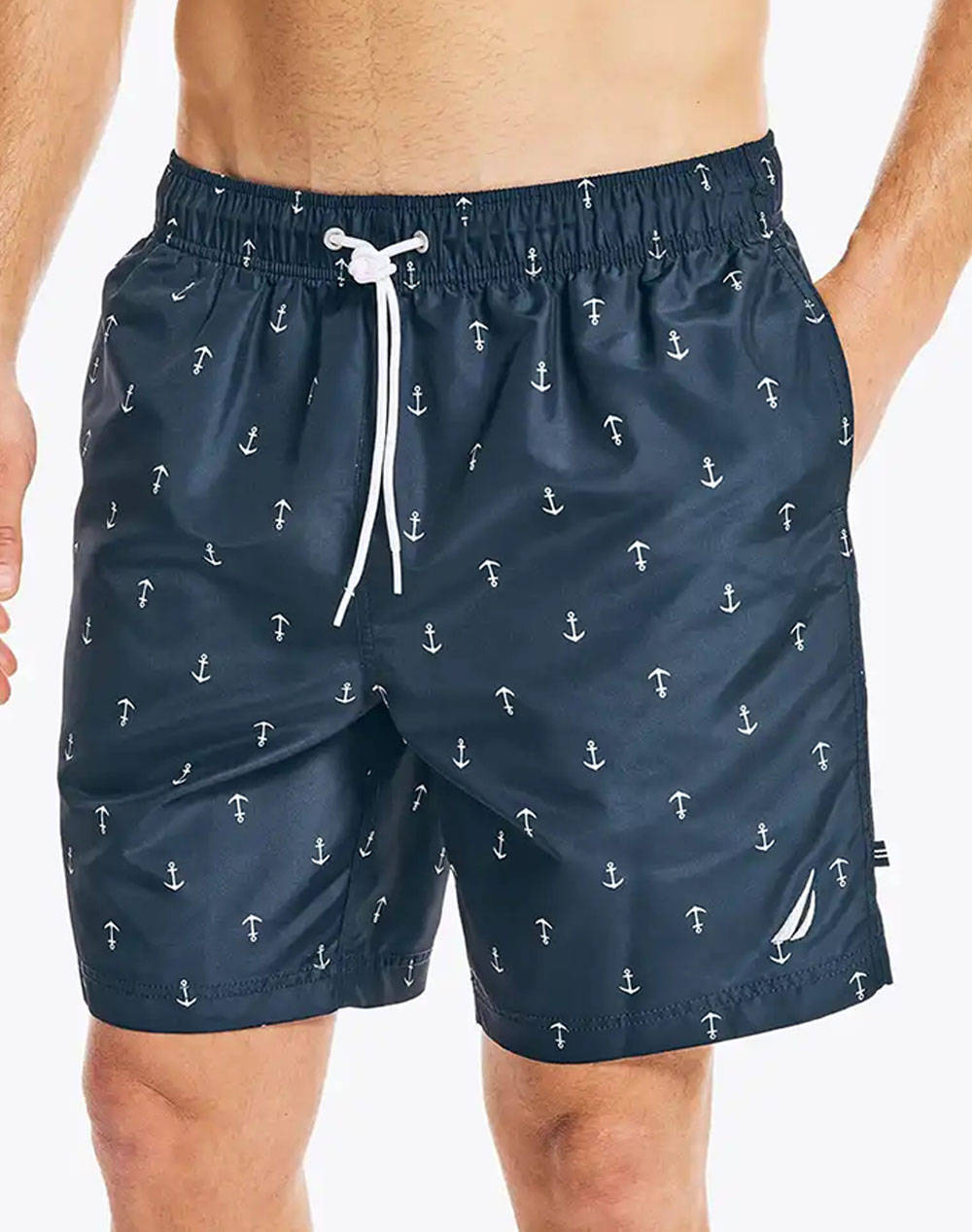 Nautica Swimwear Non Macys Anchor Print Men Clothes Swimwear Shorts Navyblue Synthetic 3Nct81111 4Nv/444 Male Shorts Blue