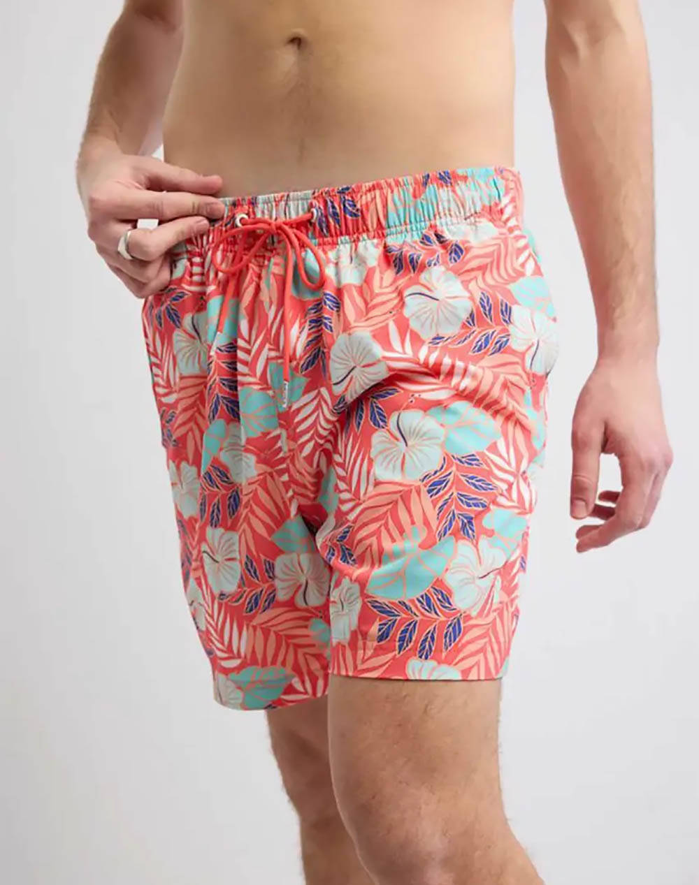 Nautica Swimwear 6 Full Elastic Bright Trop/Mesh Liner Men Clothes Swimwear Shorts Coral Elastic,Synthetic 3Nct55906 8Rs Male Shorts