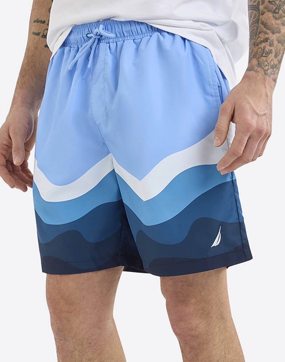 Nautica Swimwear Penrose 7 Swim Short Men Clothes Swimwear Shorts Blue Synthetic 3Ncn1R02985 483 Male Shorts Blue