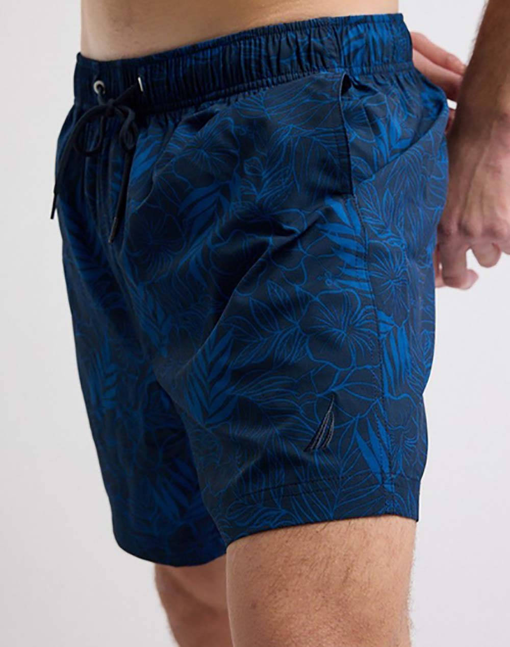 Nautica Swimwear 6 Full Elastic Midnight Trop/Mesh Liner Men Clothes Swimwear Shorts Navyblue Elastic,Synthetic 3Nct55907 4Nv/444 Male Shorts Blue