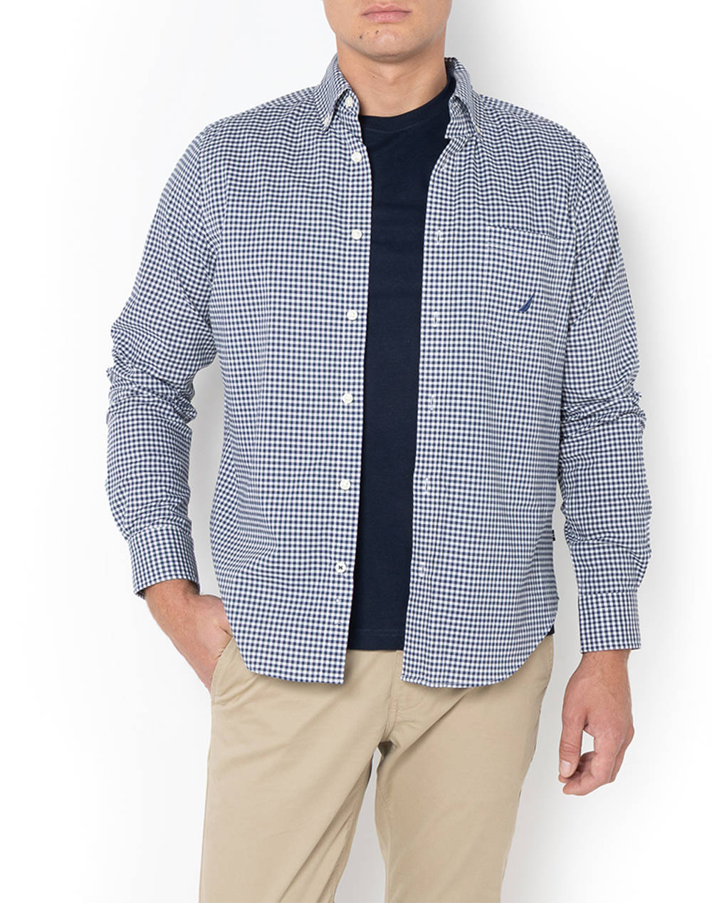 Nautica Shirt Ls Men Clothes Shirts Multi Cotton 3Ncw45127 4Jn Male Shirts