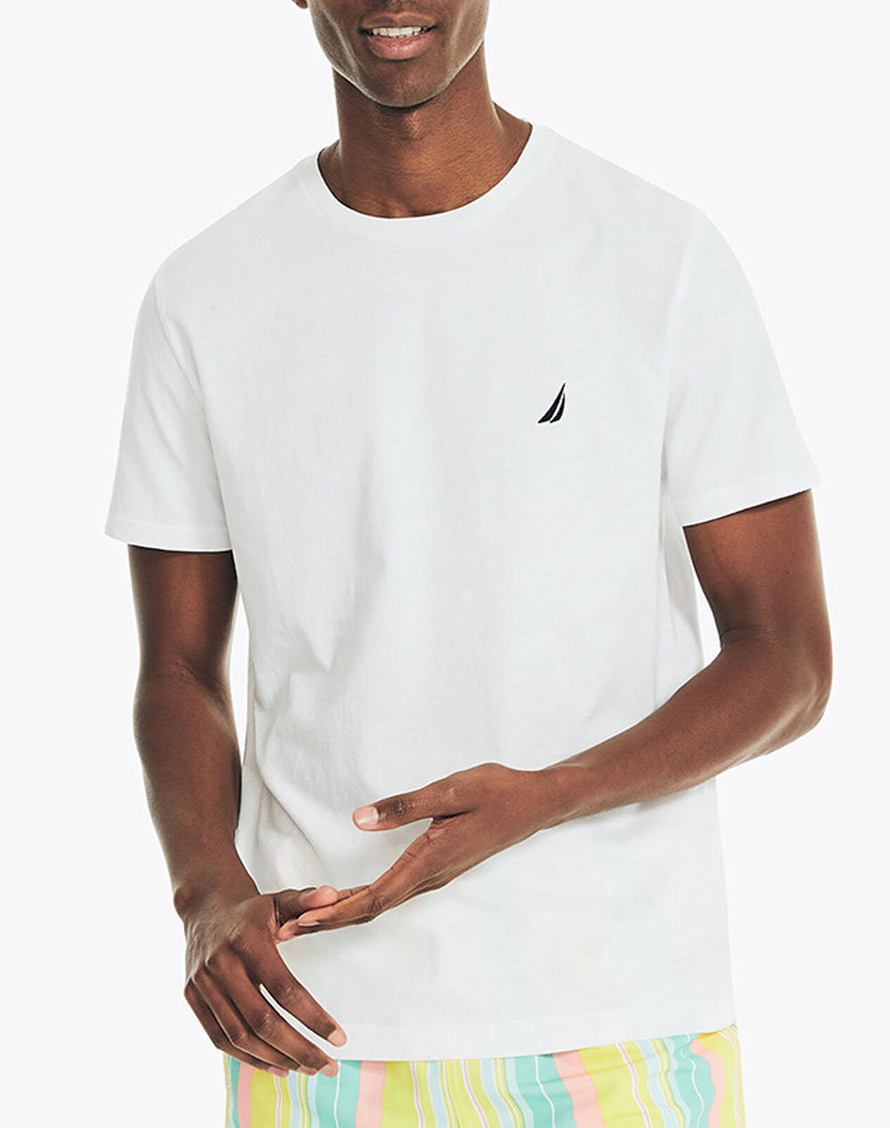 Nautica S/S T Shirts Men Clothes T Shirts & Sweatshirts T Shirts White Cotton 3Ncvr8100 1Bw Male T-Shirts