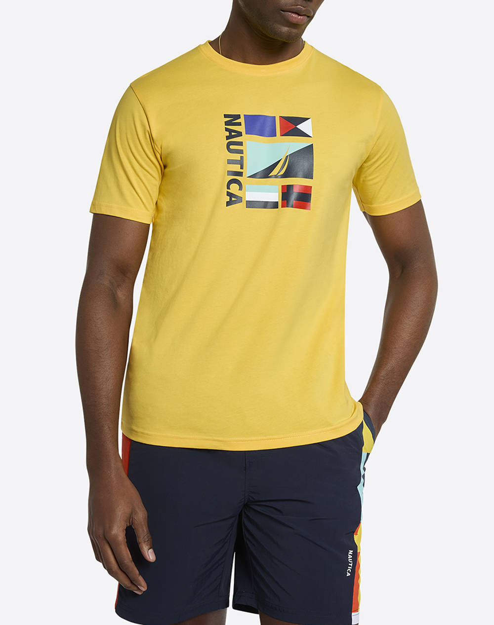 Nautica T Shirt Ss Joachim T Shirt Men Clothes T Shirts & Sweatshirts T Shirts Yellow Cotton,Fabric 3Ncn1R02921 646 Male T-Shirts