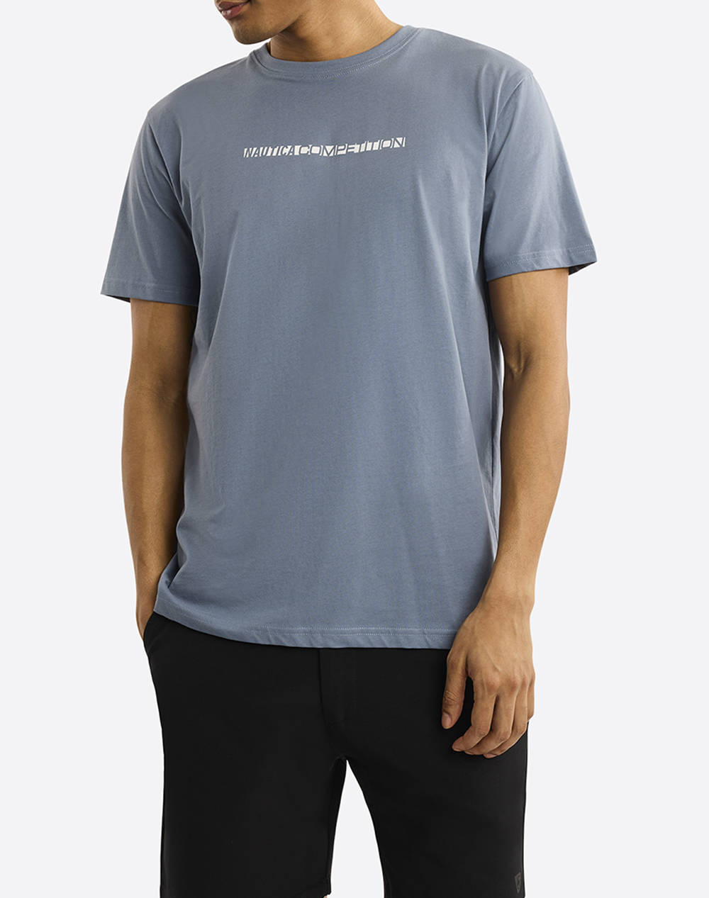 Nautica T Shirt Ss Miltown T Shirt Men Clothes T Shirts & Sweatshirts T Shirts Steelblue Cotton,Fabric 3Ncn7R02861 158 Male T-Shirts Blue