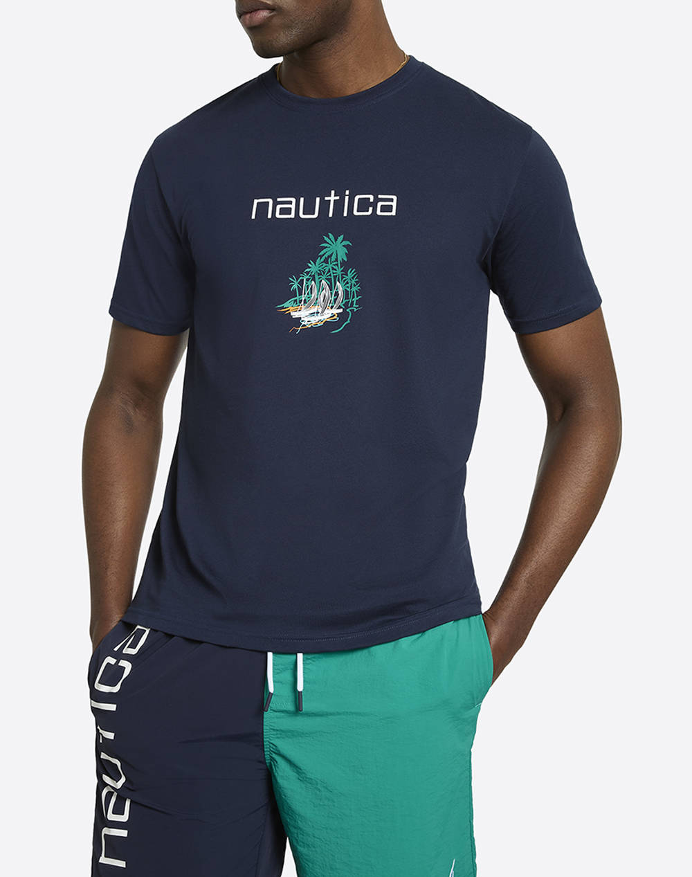 Nautica T Shirt Ss Nicholls T Shirt Men Clothes T Shirts & Sweatshirts T Shirts Navyblue Cotton,Fabric 3Ncn1R02948 459 Male T-Shirts Blue