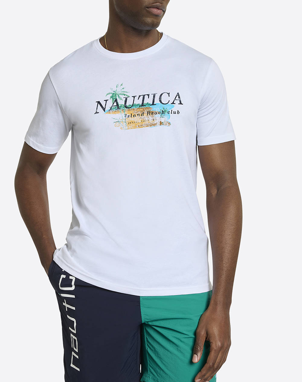 Nautica T Shirt Ss Martinique T Shirt Men Clothes T Shirts & Sweatshirts T Shirts White Cotton,Fabric 3Ncn1R02958 908 Male T-Shirts