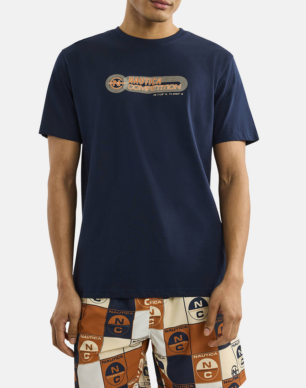 Nautica T Shirt Ss Adamstown T Shirt Men Clothes T Shirts & Sweatshirts T Shirts Navyblue Cotton,Fabric 3Ncn7R02876 459 Male T-Shirts Blue