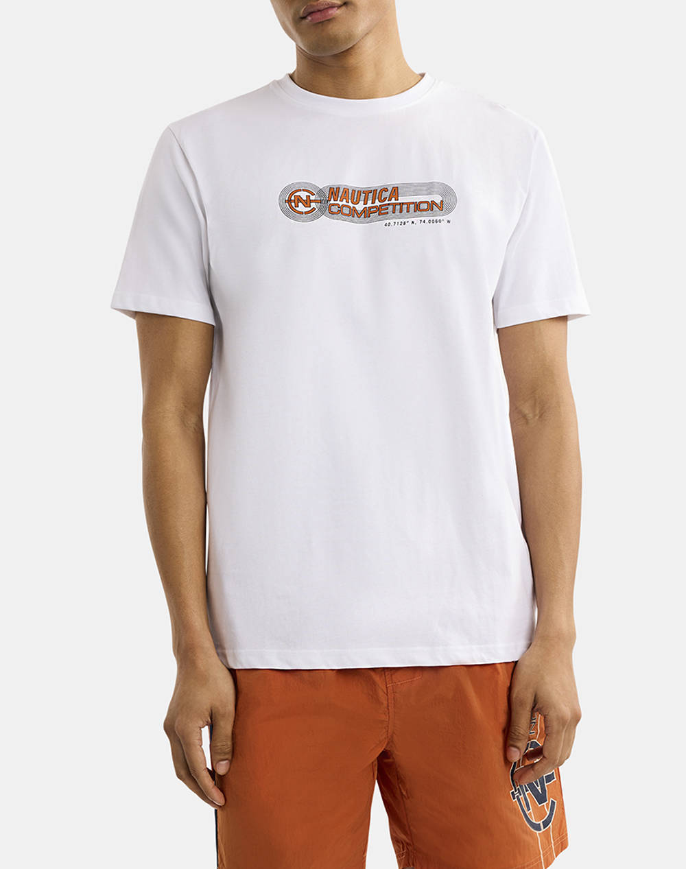 Nautica T Shirt Ss Adamstown T Shirt Men Clothes T Shirts & Sweatshirts T Shirts White Cotton,Fabric 3Ncn7R02876 908 Male T-Shirts