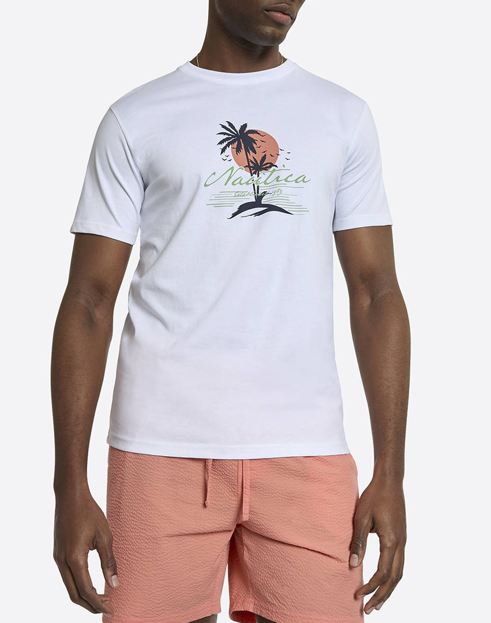 Nautica T Shirt Ss Raphael T Shirt Men Clothes T Shirts & Sweatshirts T Shirts White Cotton,Fabric 3Ncn1R02943 908 Male T-Shirts