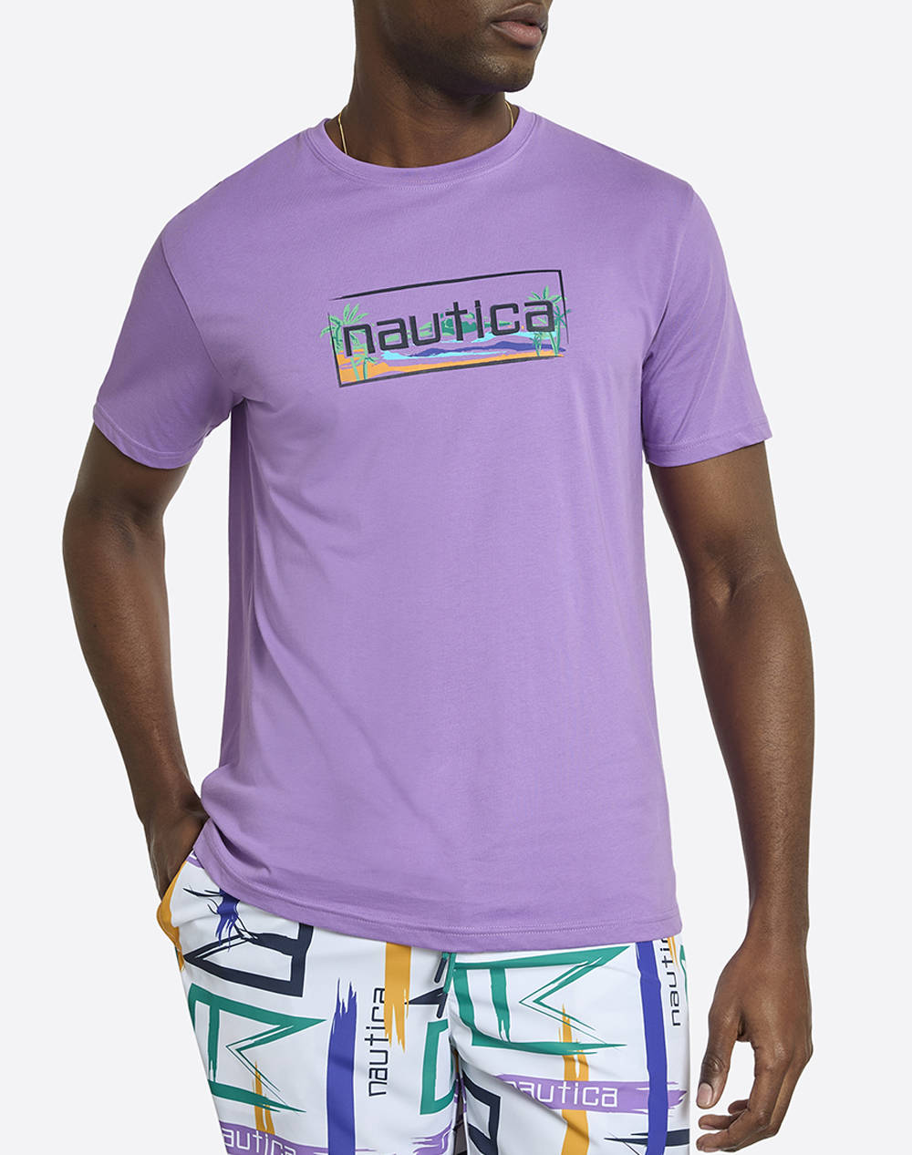 Nautica T Shirt Ss Aruba T Shirt Men Clothes T Shirts & Sweatshirts T Shirts Purple Cotton,Fabric 3Ncn1R02955 307 Male T-Shirts