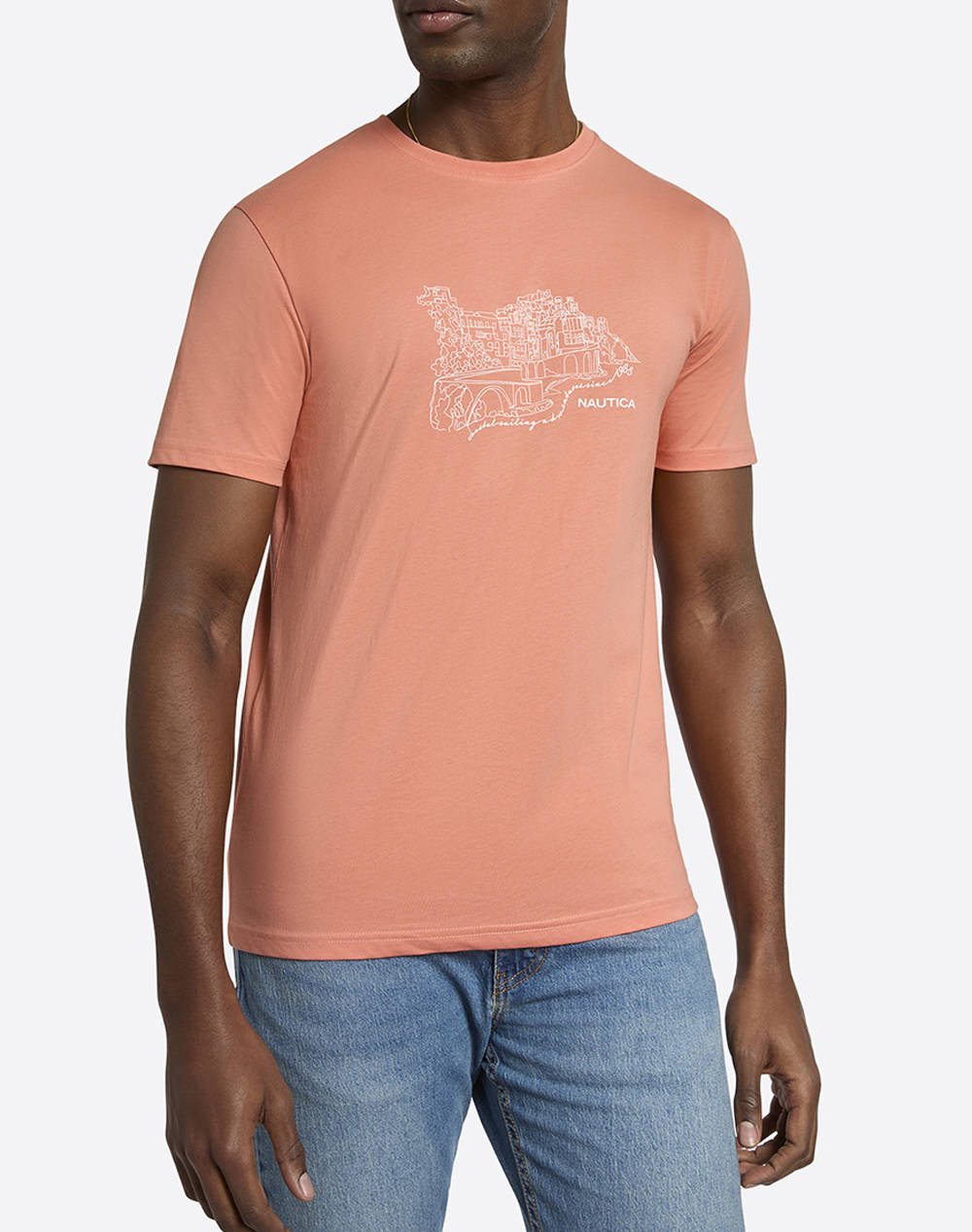 Nautica T Shirt Ss Angelo T Shirt Men Clothes T Shirts & Sweatshirts T Shirts Coral Cotton,Fabric 3Ncn1R02942 723 Male T-Shirts