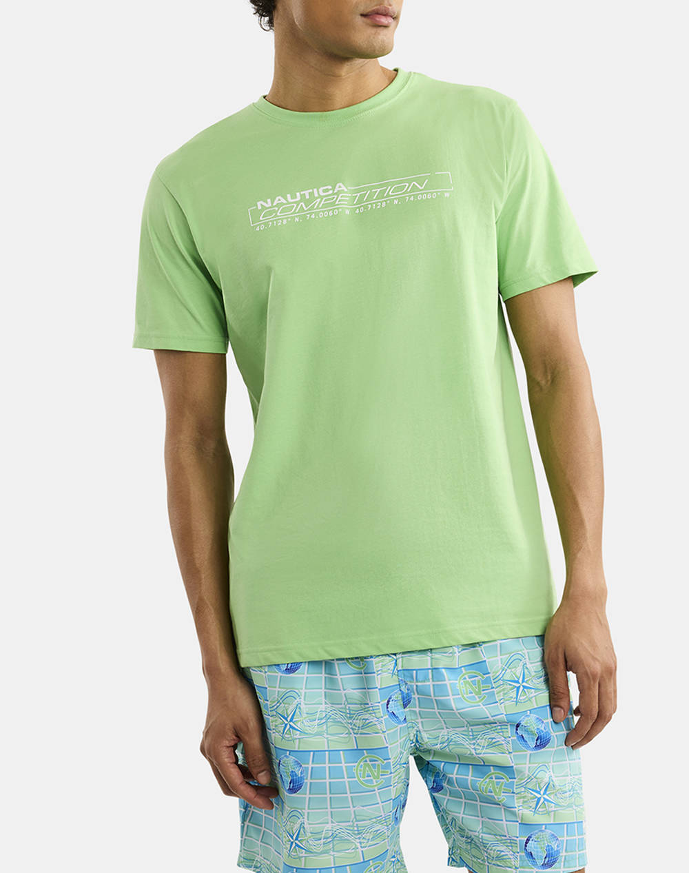 Nautica T Shirt Ss Barna T Shirt Men Clothes T Shirts & Sweatshirts T Shirts Lawngreen Cotton,Fabric 3Ncn7R02890 512 Male T-Shirts Green