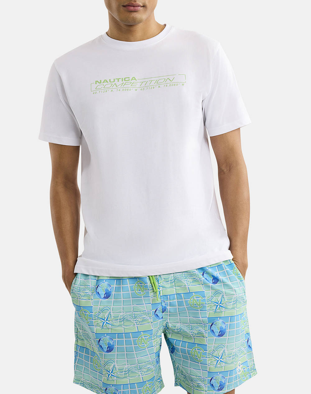 Nautica T Shirt Ss Barna T Shirt Men Clothes T Shirts & Sweatshirts T Shirts White Cotton,Fabric 3Ncn7R02890 908 Male T-Shirts