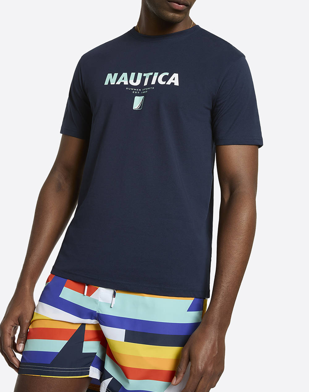 Nautica T Shirt Ss Bruckner T Shirt Men Clothes T Shirts & Sweatshirts T Shirts Navyblue Cotton,Fabric 3Ncn1R02896 459 Male T-Shirts Blue