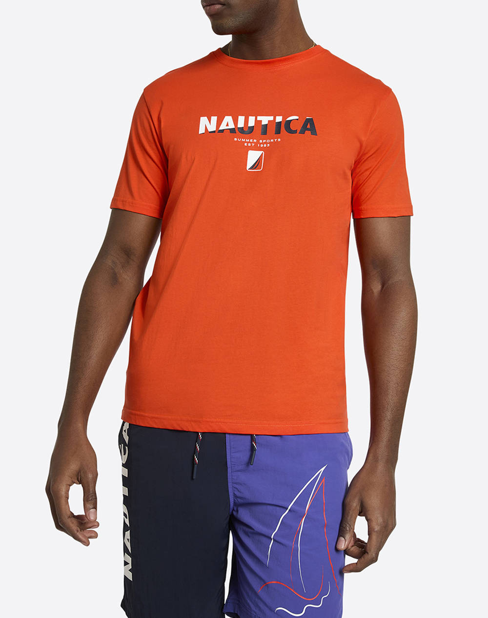 Nautica T Shirt Ss Bruckner T Shirt Men Clothes T Shirts & Sweatshirts T Shirts Orangered Cotton,Fabric 3Ncn1R02896 898 Male T-Shirts