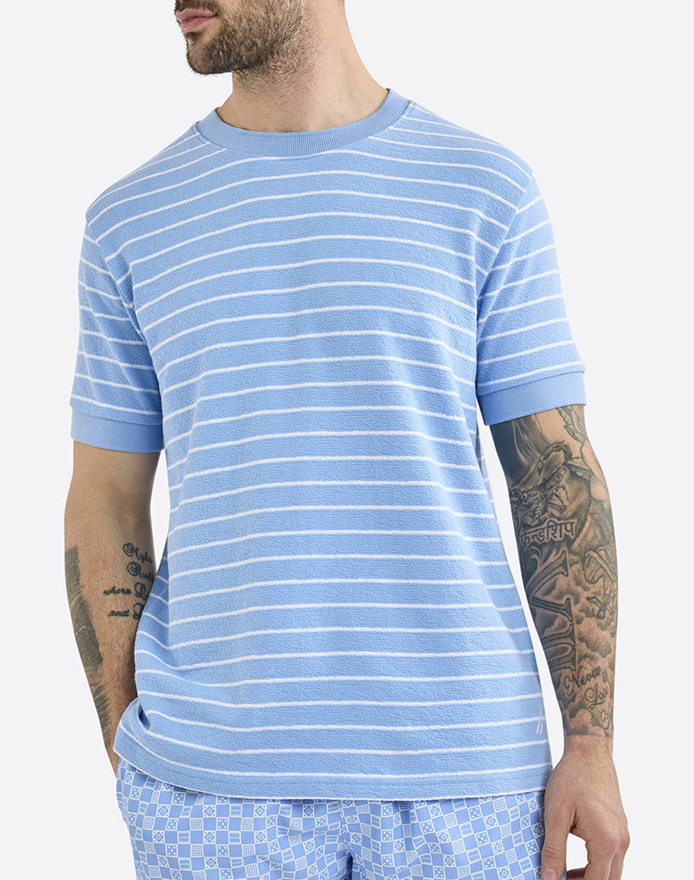 Nautica T Shirt Ss Whitby T Shirt Men Clothes T Shirts & Sweatshirts T Shirts Lightblue Cotton 3Ncn1R02970 483 Male T-Shirts Blue