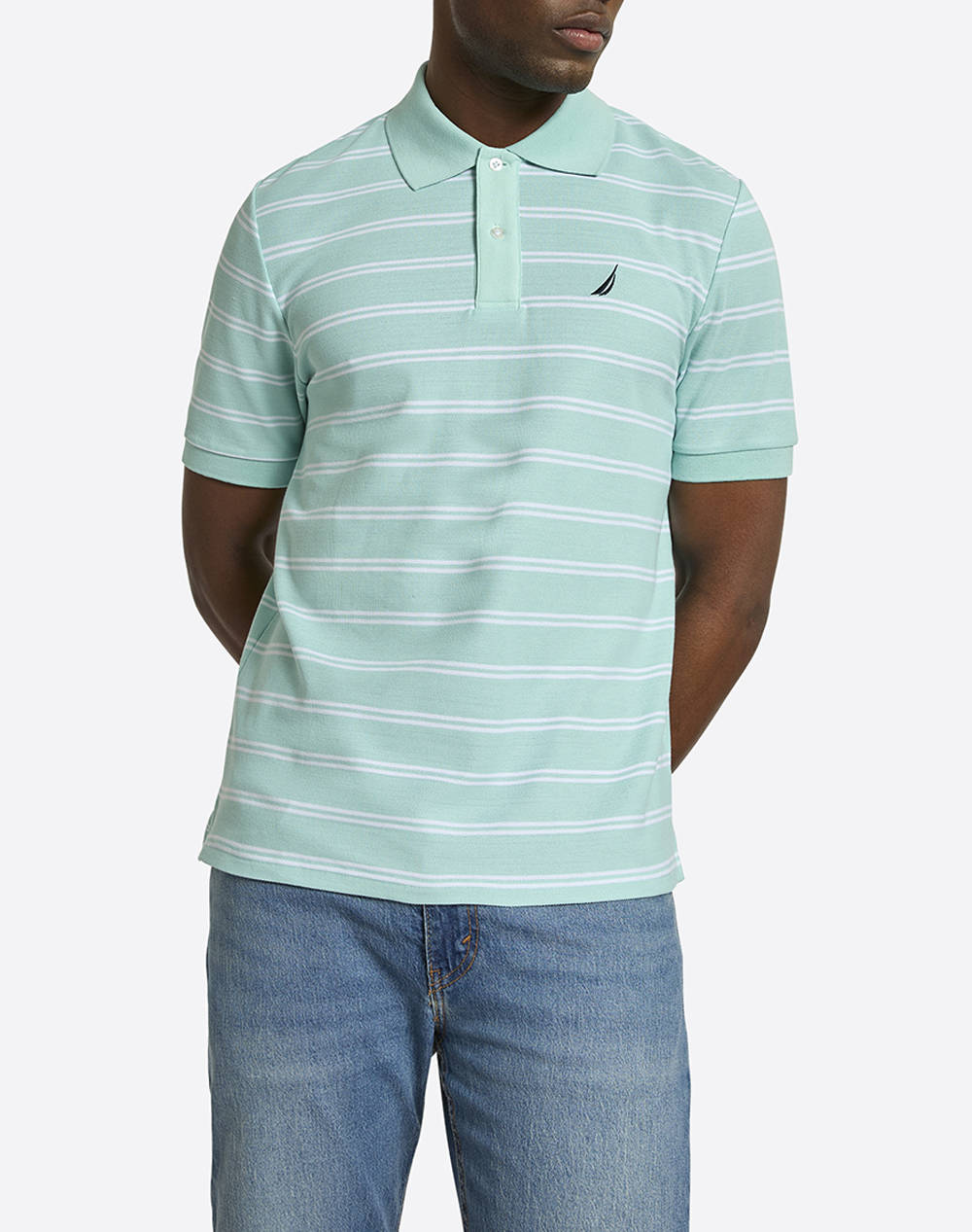 Nautica Polo Shirt Ss Klaus Polo Shirt Men Clothes T Shirts & Sweatshirts Polo Aqua Cotton,Synthetic 3Ncn1R02923 400 Male Polo
