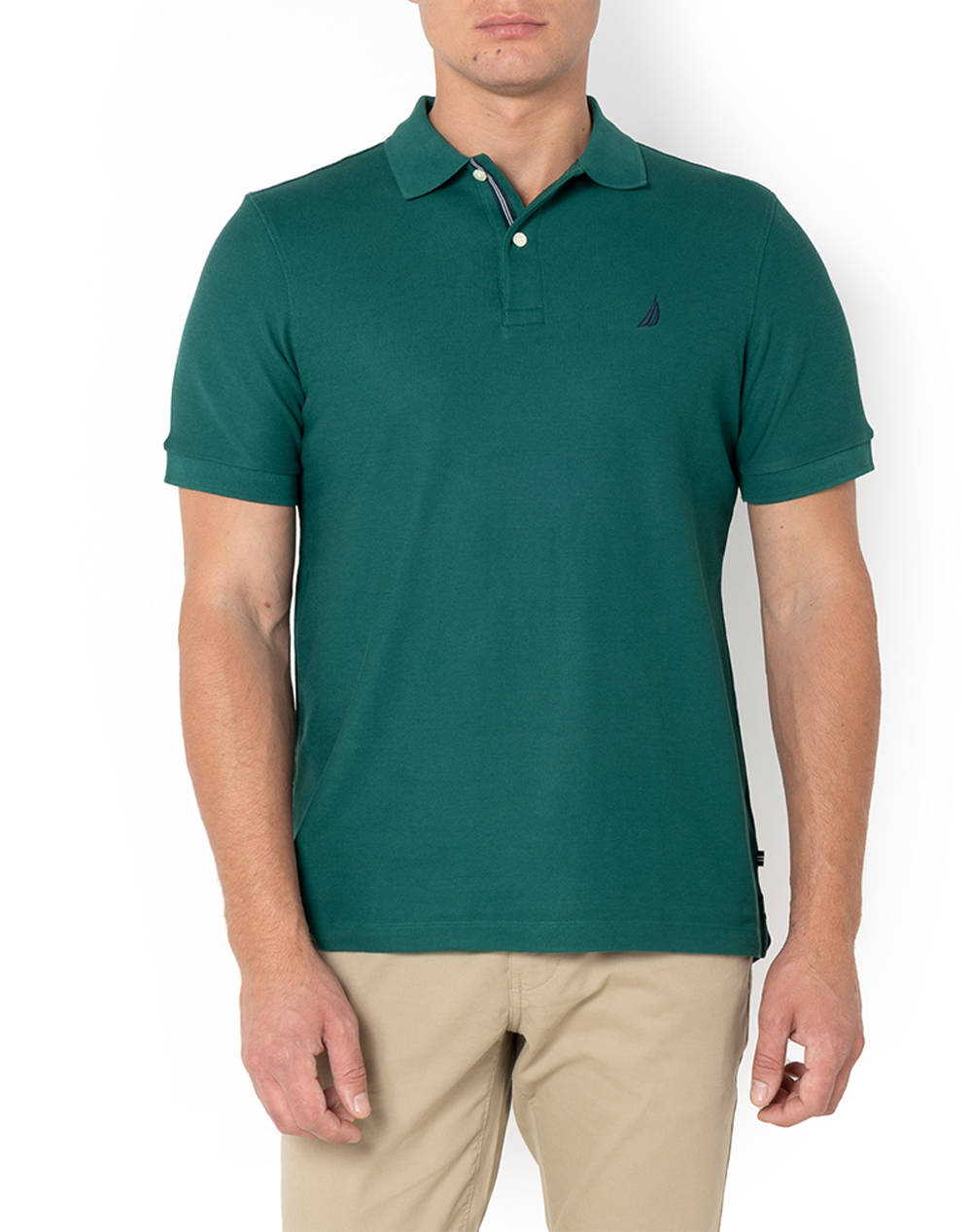 Nautica Polo Shirt Ss Fca Classic Fit Deck Polo Men Clothes T Shirts & Sweatshirts Polo Green Cotton 3Nck17000 3Xx Male Polo Green