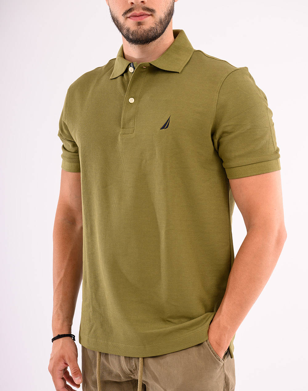 Nautica Polo Shirt Ss Fca Classic Fit Deck Polo Men Clothes T Shirts & Sweatshirts Polo Olive Cotton 3Nck17000 3X8 Male Polo