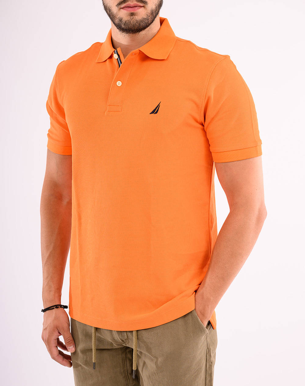 Nautica Polo Shirt Ss Fca Classic Fit Deck Polo Men Clothes T Shirts & Sweatshirts Polo Orange Cotton 3Nck17000 8Cg Male Polo