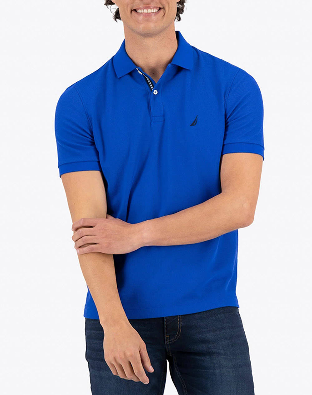 Nautica Polo Shirt Ss Fca Classic Fit Deck Polo Men Clothes T Shirts & Sweatshirts Polo Royalblue Cotton 3Nck17000 40P Male Polo Blue