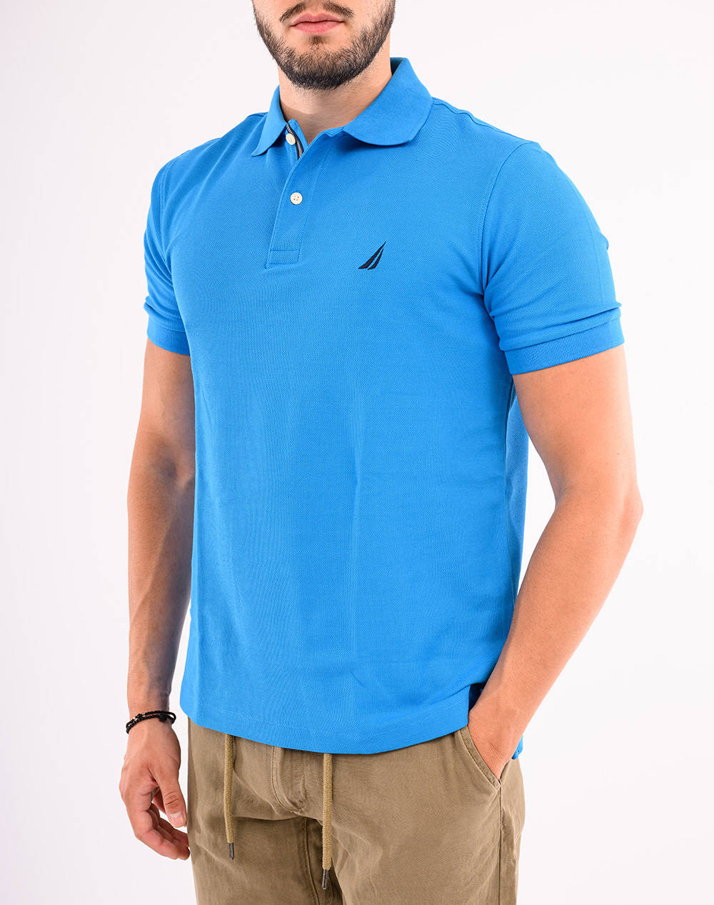 Nautica Polo Shirt Ss Fca Classic Fit Deck Polo Men Clothes T Shirts & Sweatshirts Polo Turquoise Cotton 3Nck17000 4Ti Male Polo
