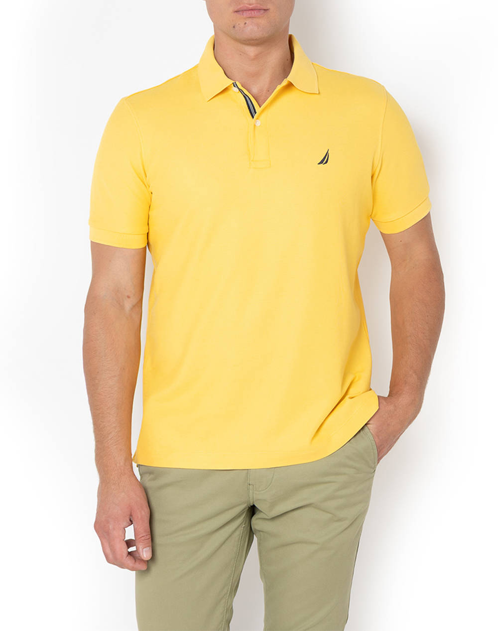 Nautica Polo Shirt Ss Fca Classic Fit Deck Polo Men Clothes T Shirts & Sweatshirts Polo Yellow Cotton 3Nck17000 7Dl Male Polo