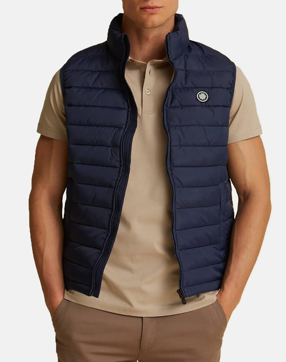 Dors Sleeveless Jacket Men Clothes Outerwear Vest Jackets Blue Synthetic 3038010.C04 C04 Male Vest Jackets Blue