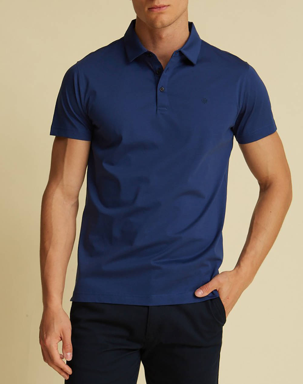Dors Mercerized Polo Shirt Men Clothes T Shirts & Sweatshirts Polo Blue Cotton 1138005.C03 C03 Male Polo Blue