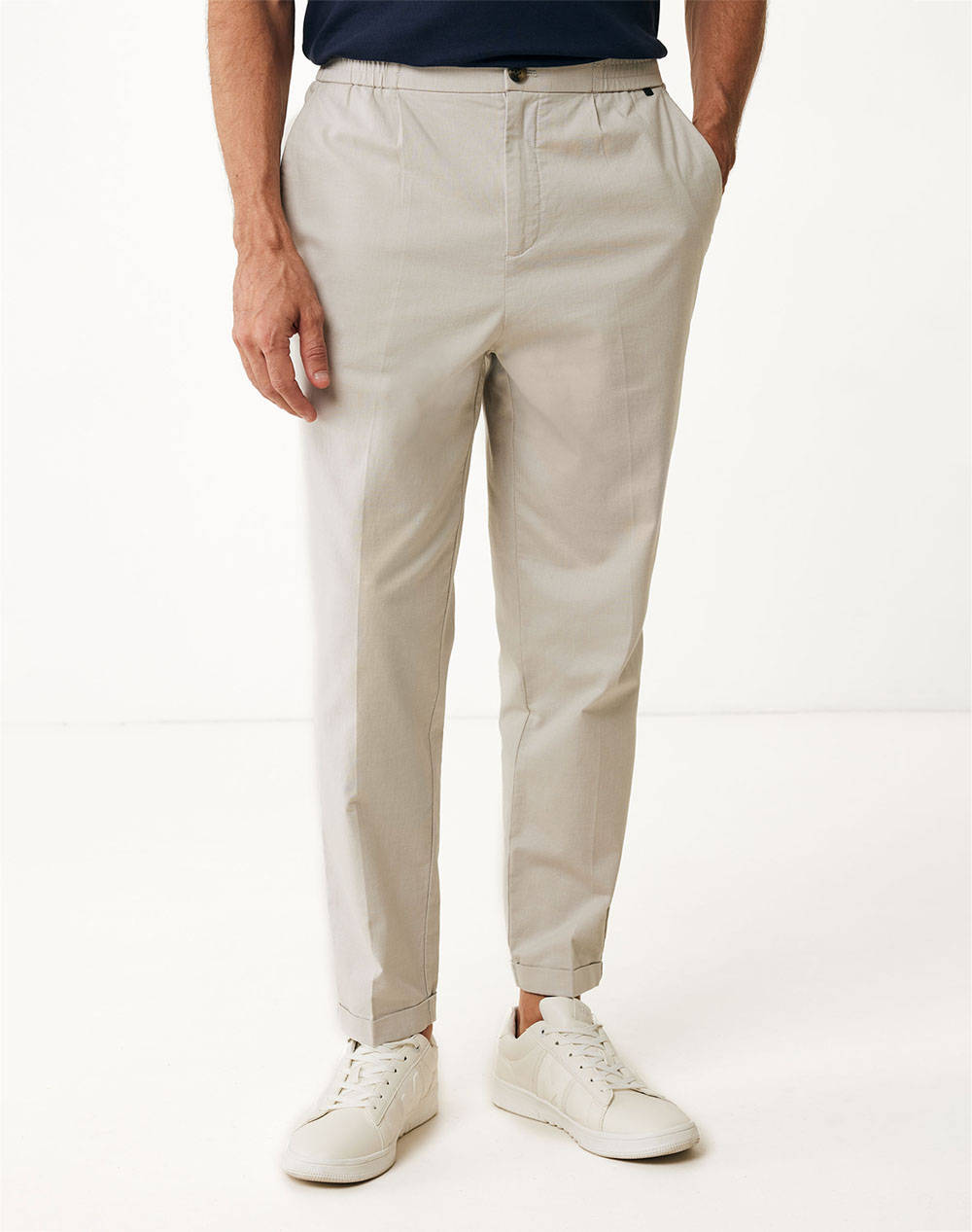 Mexx Smart Pants Cropped Men Clothes Trousers Chinos Lightgray Cotton,Elastic Mf007003851M 144500 Male Chinos