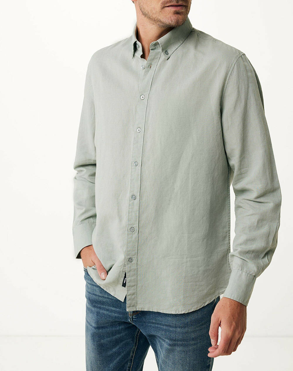 Mexx Caleb Basic Linen Shirt Men Clothes Shirts Green Cotton,Linen Mf007200151M 165804 Male Shirts Green