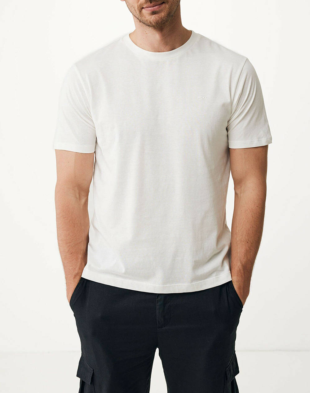 Mexx Richard Basic Short Sleeve Regular Fit Men Clothes T Shirts & Sweatshirts T Shirts Offwhite Cotton Mf007801041M 110602 Male T-Shirts