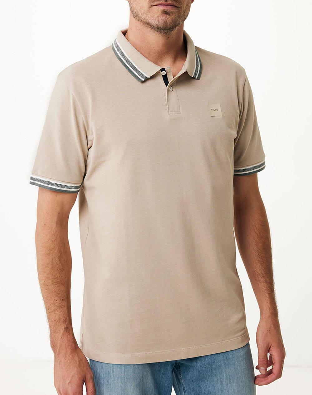 Mexx Tipping Polo Regular Fit Men Clothes T Shirts & Sweatshirts Polo Biege Cotton Mf007101251M 151305 Male Polo Biege