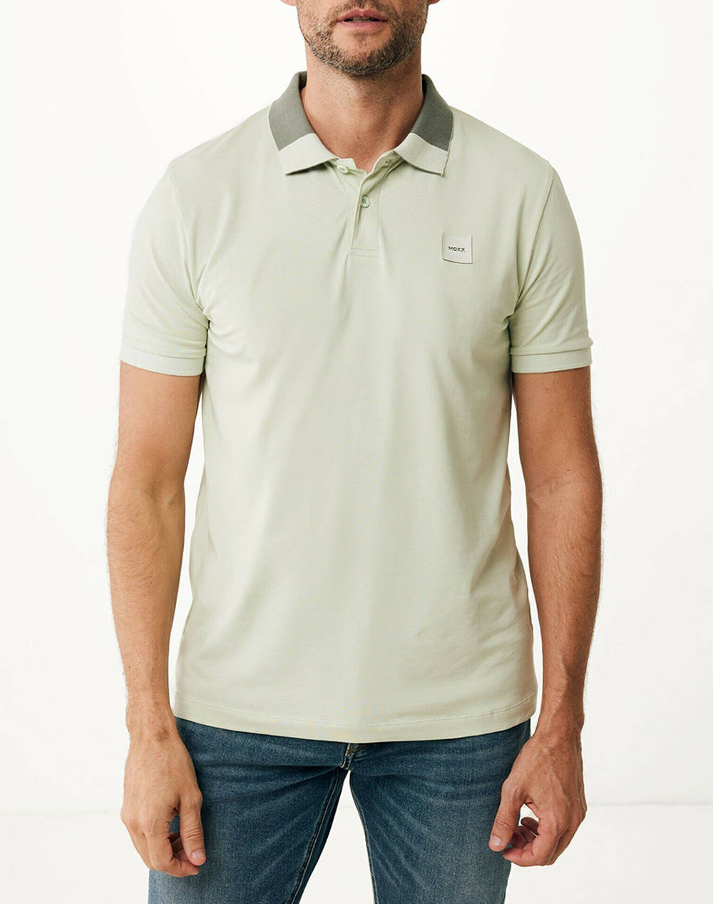 Mexx Colorblock Polo Slim Fit Men Clothes T Shirts & Sweatshirts Polo Lightgreen Cotton,Elastic Mf007102351M 146007 Male Polo Green