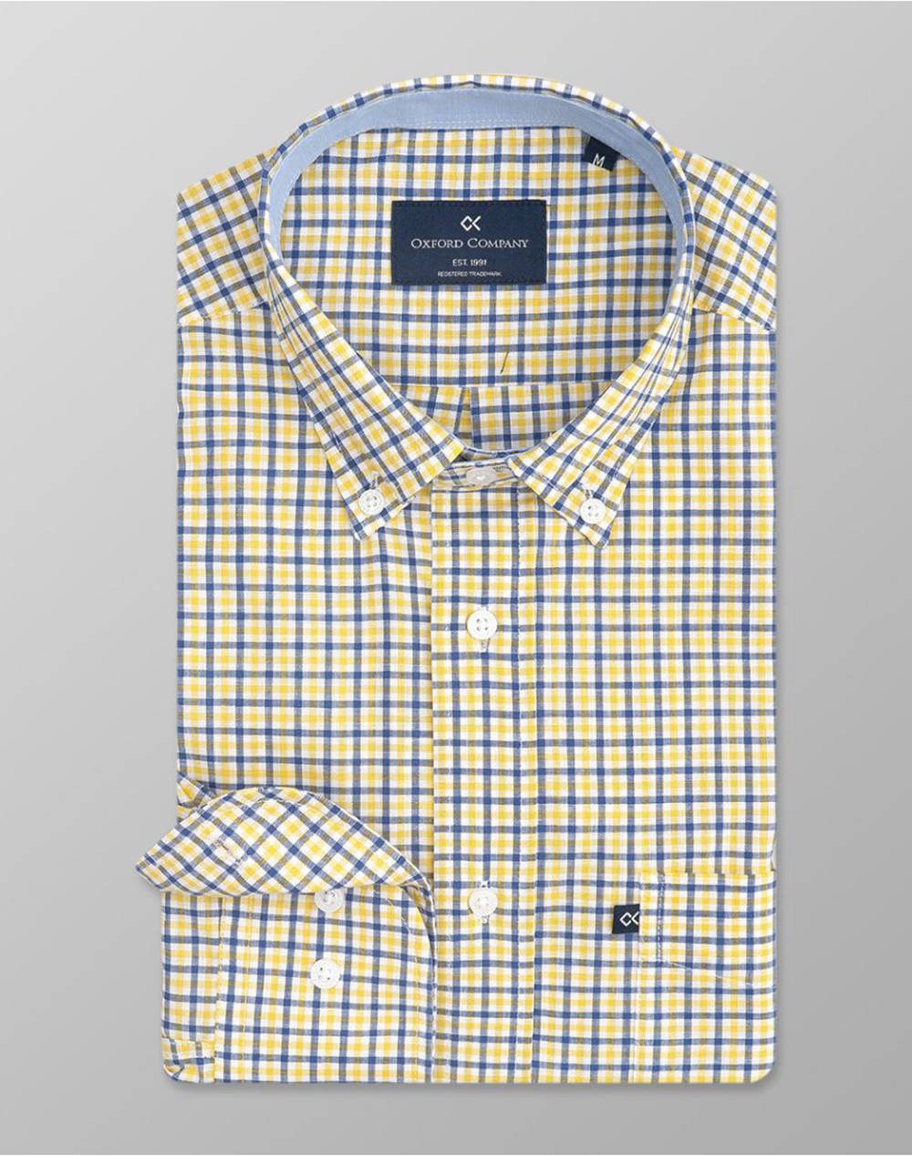 Oxford Company Button Down Shirt Men Clothes Shirts Yellow Cotton F130 Bx11.04 04 Male Shirts