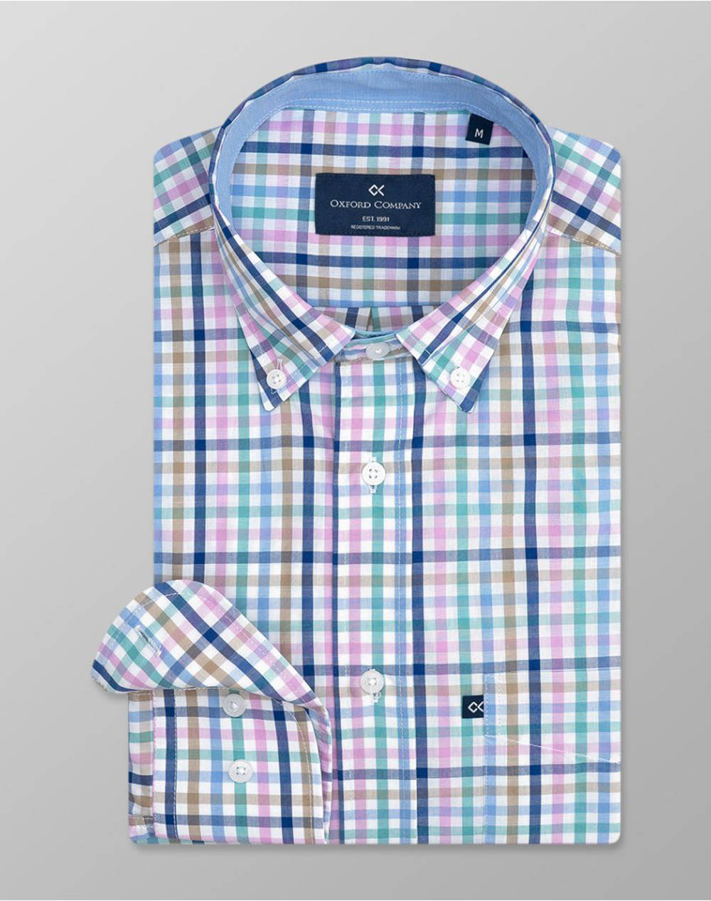 Oxford Company Button Down Shirt Men Clothes Shirts Multi Cotton M131 Bx10.02 02 Male Shirts