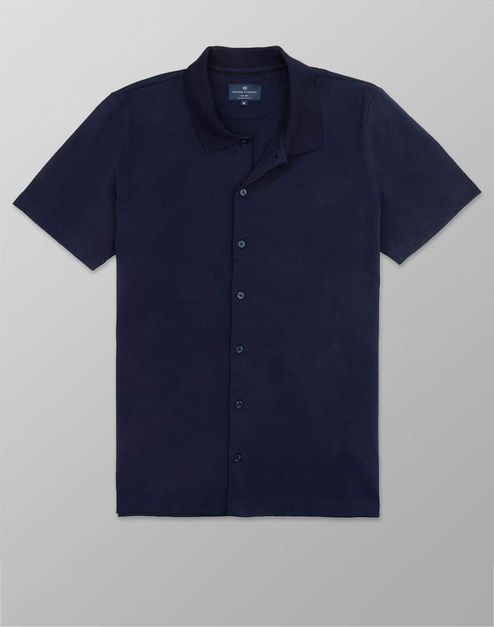 Oxford Company Overshirt Ss Men Clothes Shirts Darkblue Cotton K411 Sx40.17 17 Male Shirts Blue