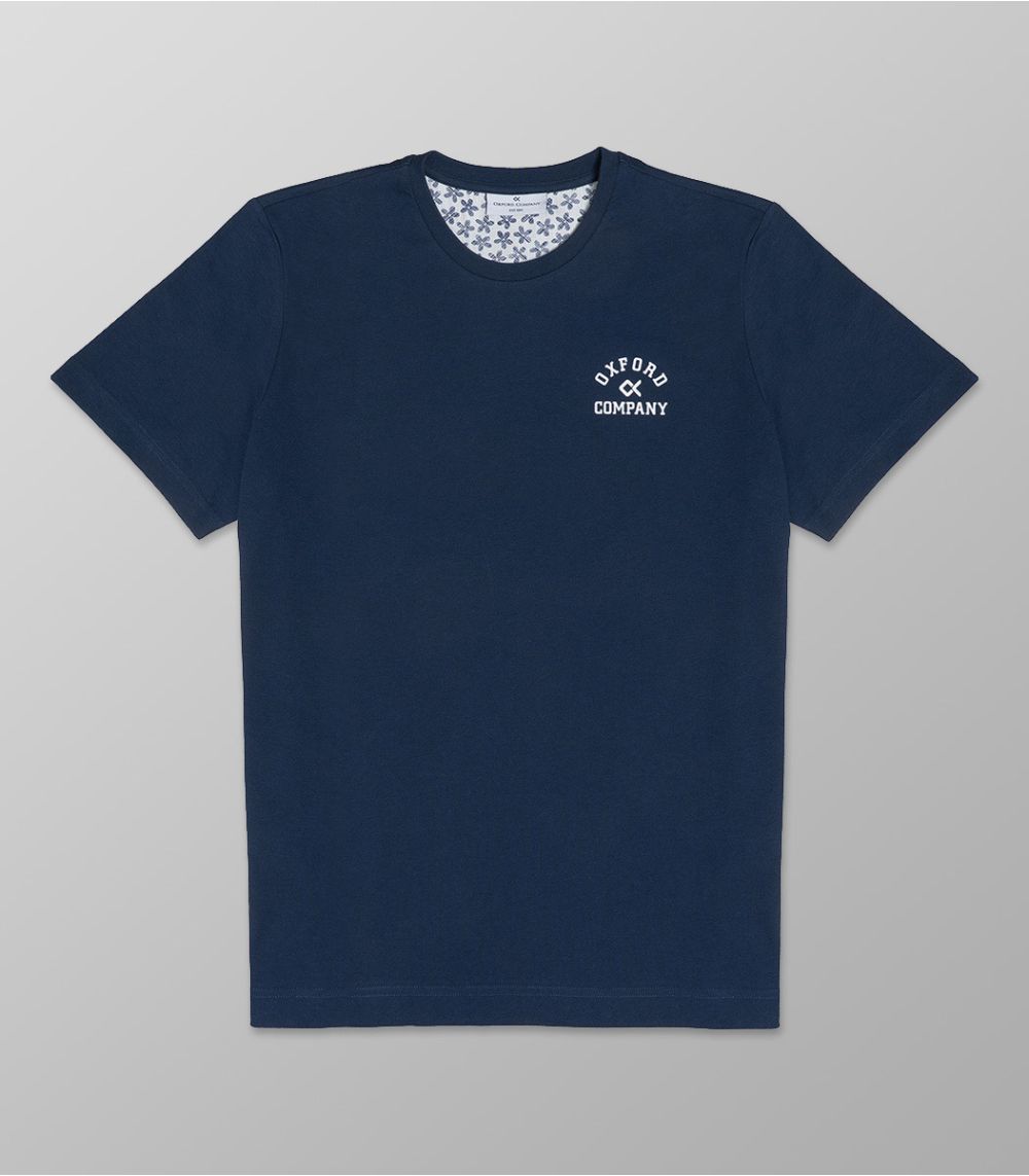 Oxford Company College Ss Men Clothes T Shirts & Sweatshirts T Shirts Darkblue Cotton K400 Mx20.28 28 Male T-Shirts Blue
