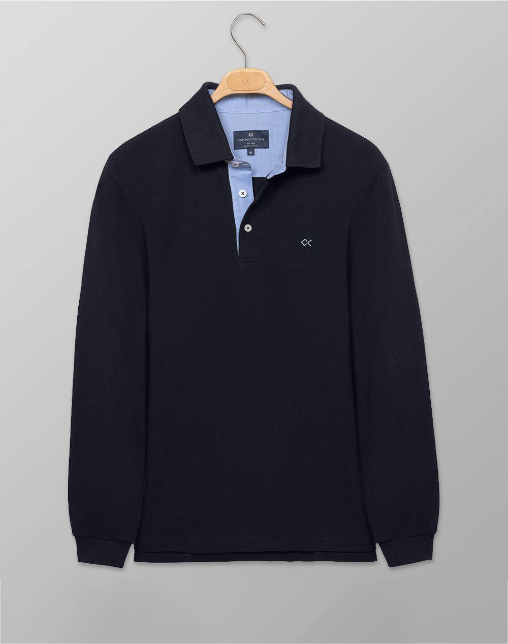Oxford Company Polo Ls T Shirt Men Clothes T Shirts & Sweatshirts Polo Darkblue Cotton P217 Px50.17 17 Male Polo Blue