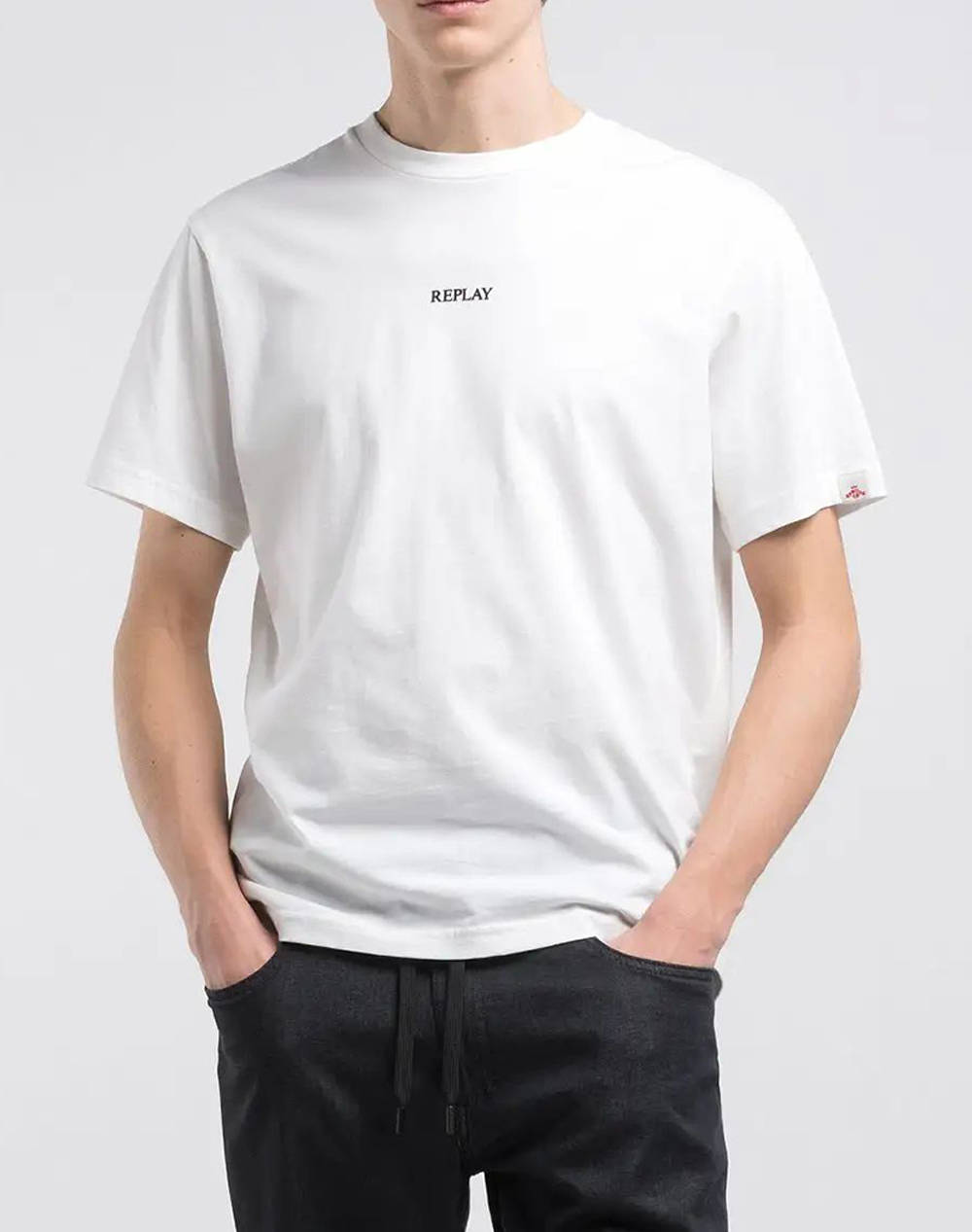Replay Maco Men Clothes T Shirts & Sweatshirts T Shirts White Cotton M3048 .000.2660 011 Male T-Shirts