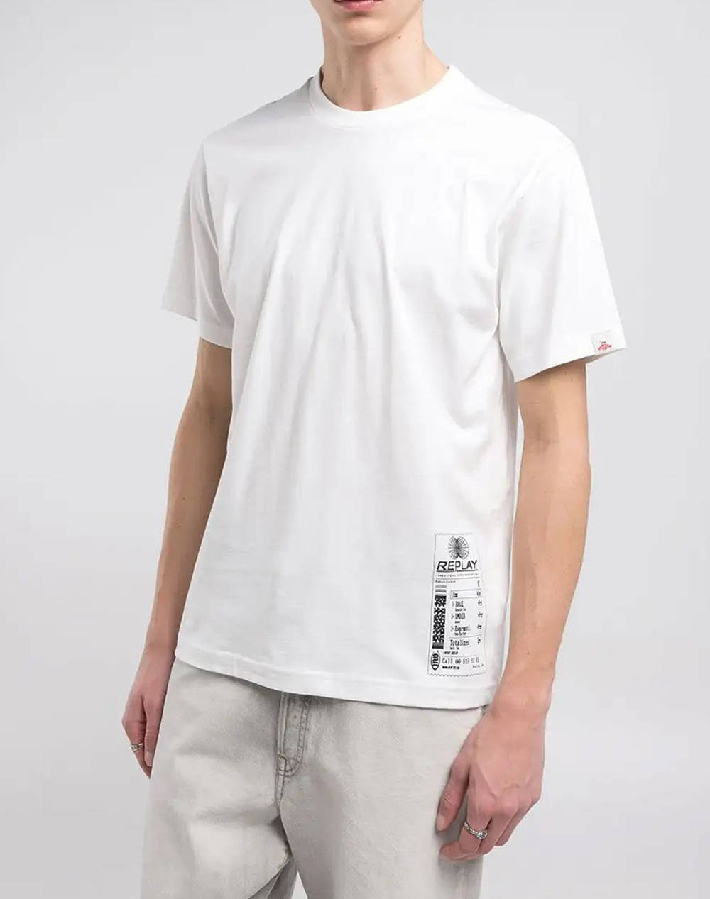 Replay Maco Men Clothes T Shirts & Sweatshirts T Shirts White Cotton M3057 .000.2660 011 Male T-Shirts