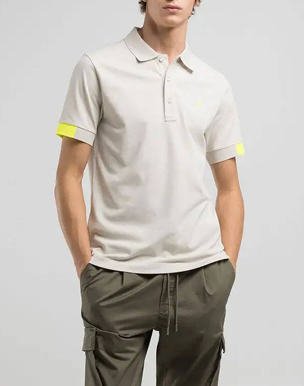 Replay Polo Shirt Fp Men Clothes T Shirts & Sweatshirts Polo Ecru Cotton,Elastic M3006 .000.20623 013 Male Polo